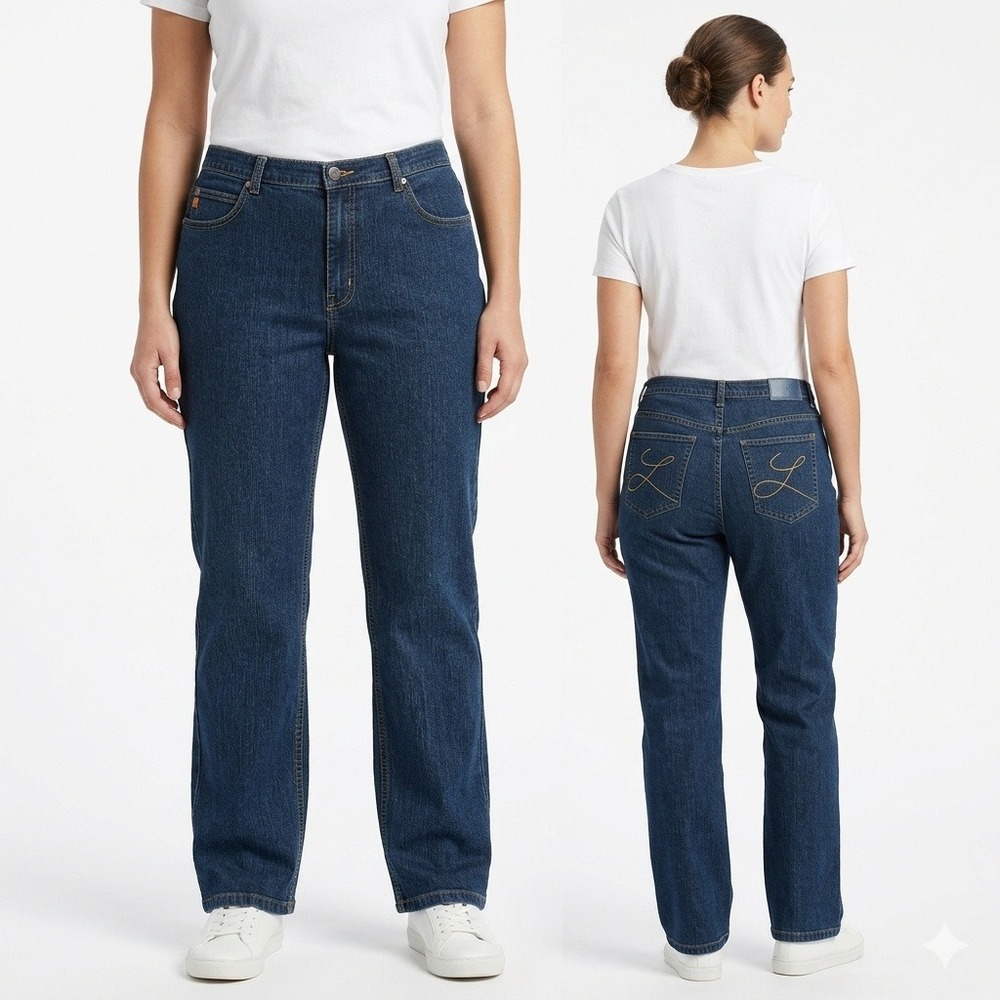 Liz & Me Straight Leg Jeans in Dark Indigo